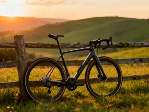 Wysokiej klasy karbonowa sztyca rowerowa z widocznym mechanizmem regulacji zamontowana w ramie roweru górskiego.