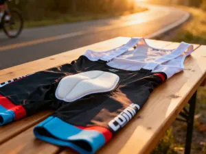 Rower górski na stromym, kamienistym szlaku podczas zachodu słońca, podkreślający trudne warunki podjazdu.